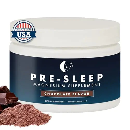 Natural Pre-Sleep Aid for Adults Chamomile Magnesium Glycinate 200mg Glycine Vitamin B6 Vitamin D Cocoa Gluten-Free Zero Sugar Non-Habit Forming Sleep Supplement Sleep Support 30-day Supply